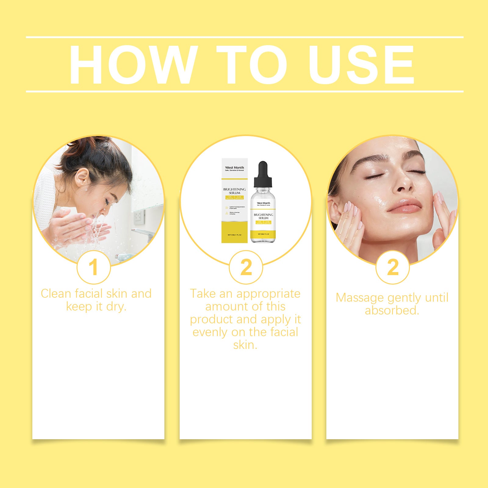 West&Month Brightening Serum, A Facial Blemish Calming, Hydrating, Firming And Brightening Serum